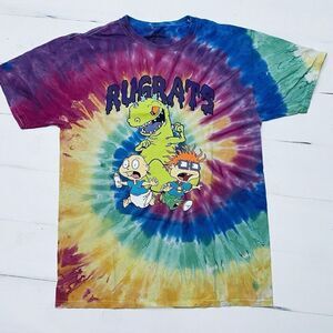 Nickelodeon Tie Dye Rug Rats Graphic Tee Shirt Y2K 90's Cartoon